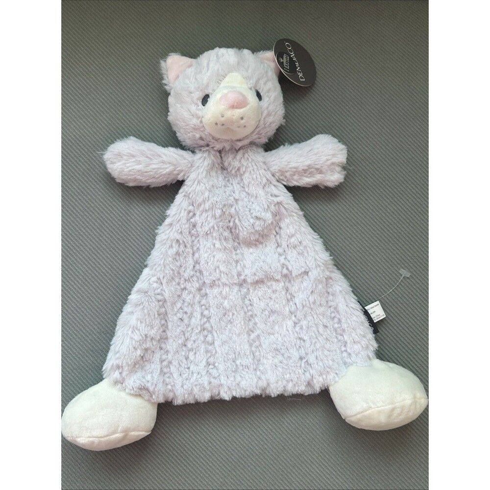Demdaco Light Purple Cat Kitten Rattle Baby Lovey Security Plush Blanket Soft